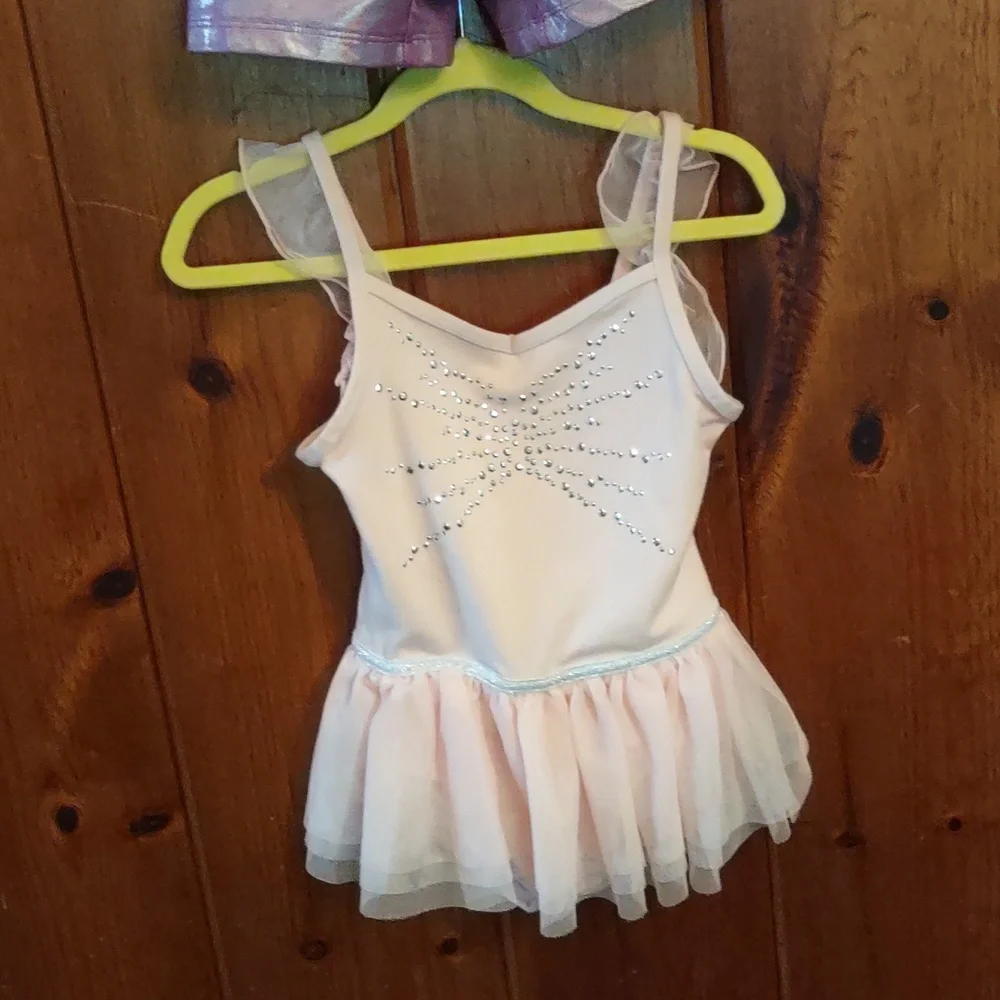 Justice Iridescent Purple 5/6 and Cat&Jack Pink Dance Leotard 6 EUC Girls